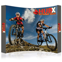 10 ft. Curved Ready Pop Fabric Trade Show Display - 8'h Large Single Sided Graphic Package