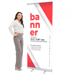 33.5 x 80 Economy Retractable Banner Stand & Graphic Print